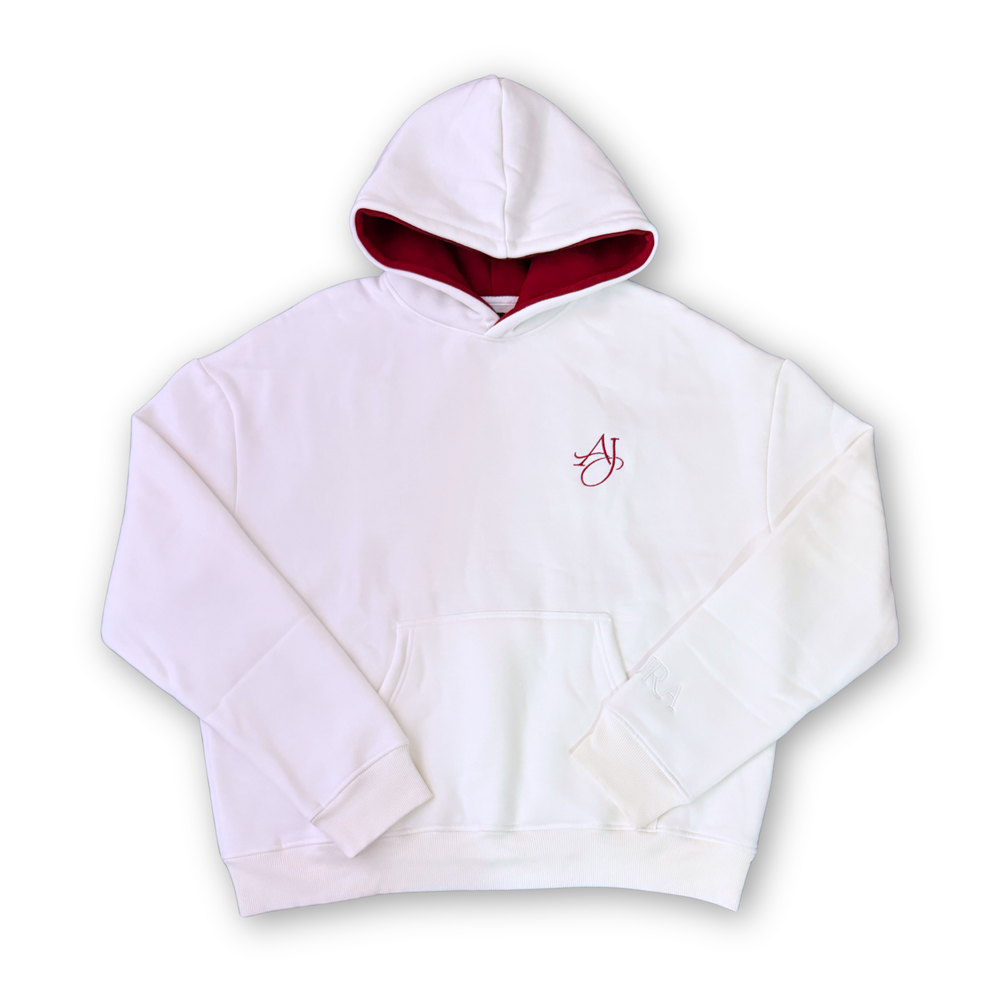 Signature White Cotton Fleece Hoodie