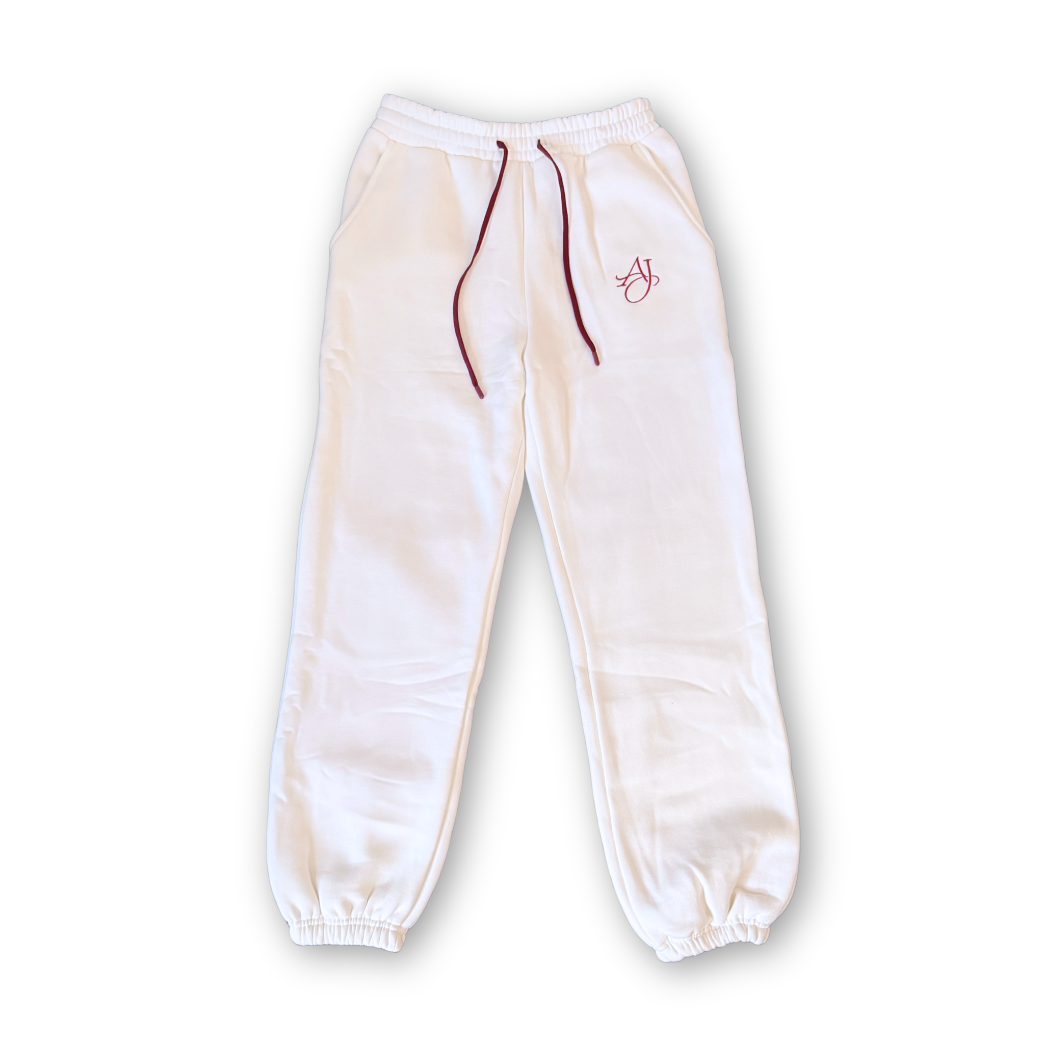 Signature White Cotton Fleece Pants