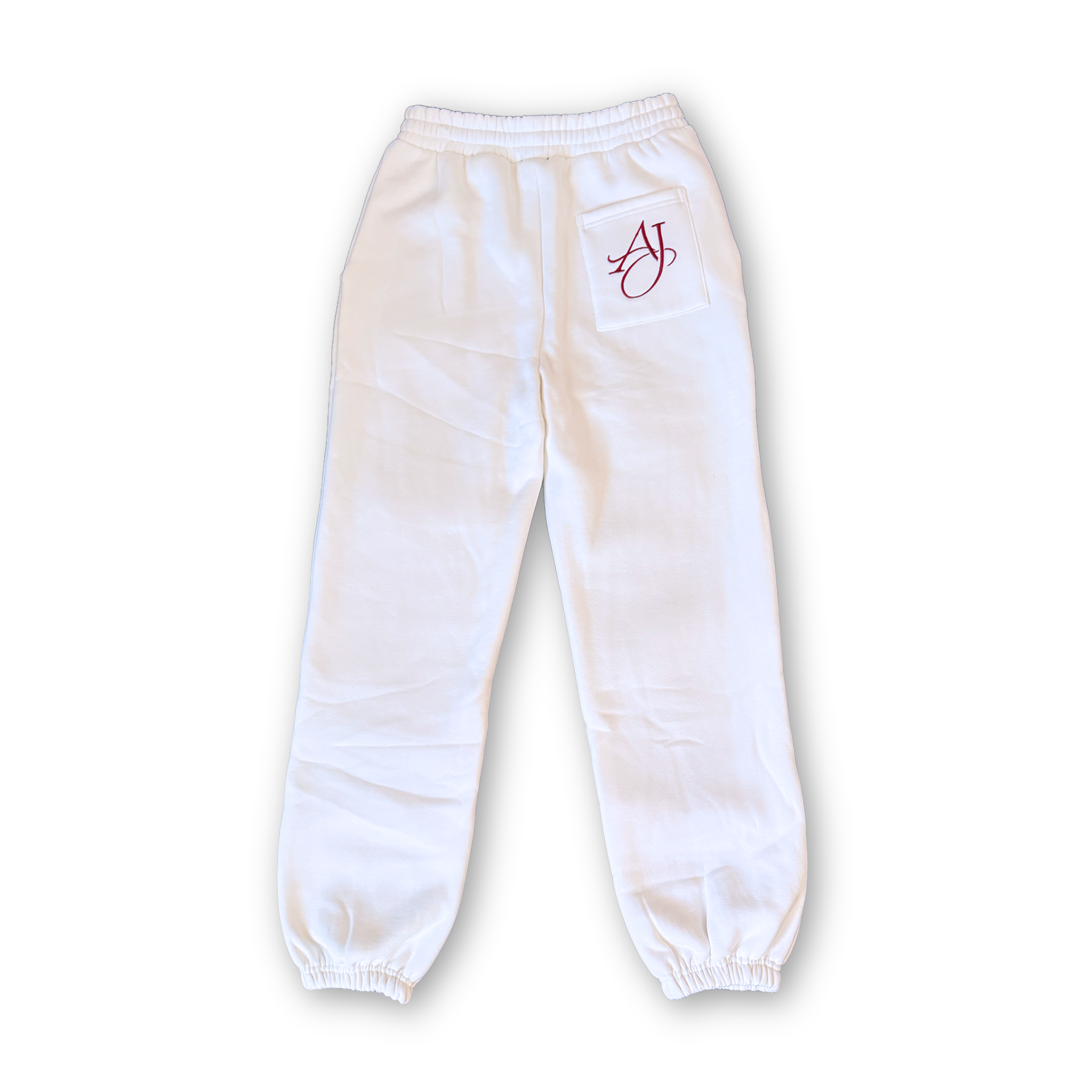Signature White Cotton Fleece Pants