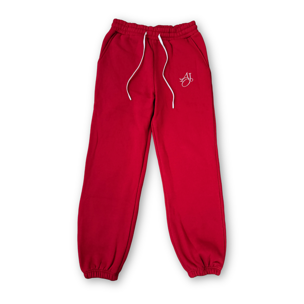 Dark Cherry Cotton Fleece Pants