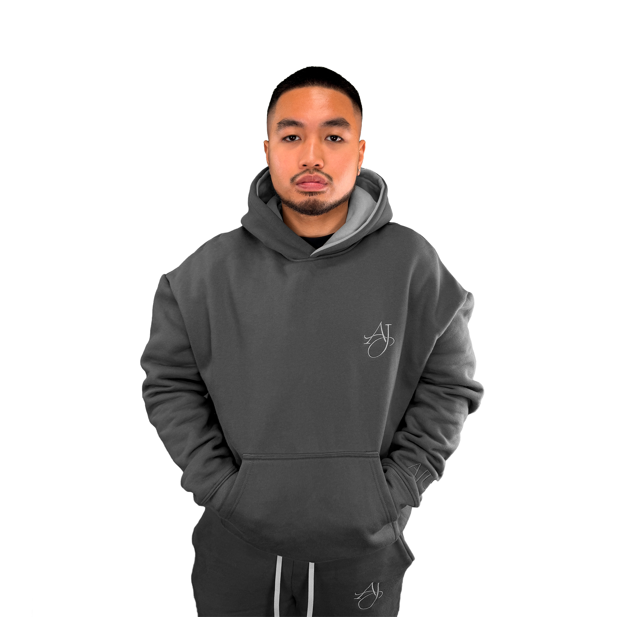 Charcoal Cotton Fleece Hoodie