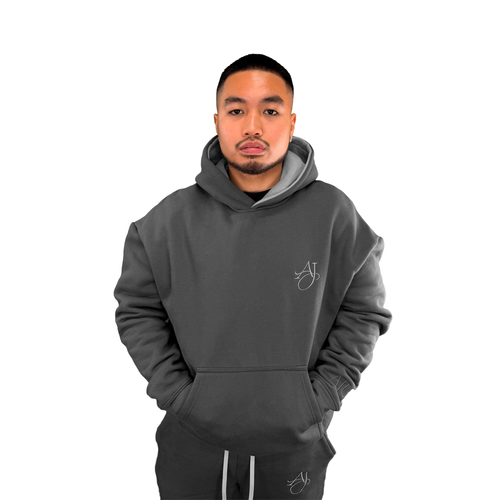 Charcoal Cotton Fleece Hoodie