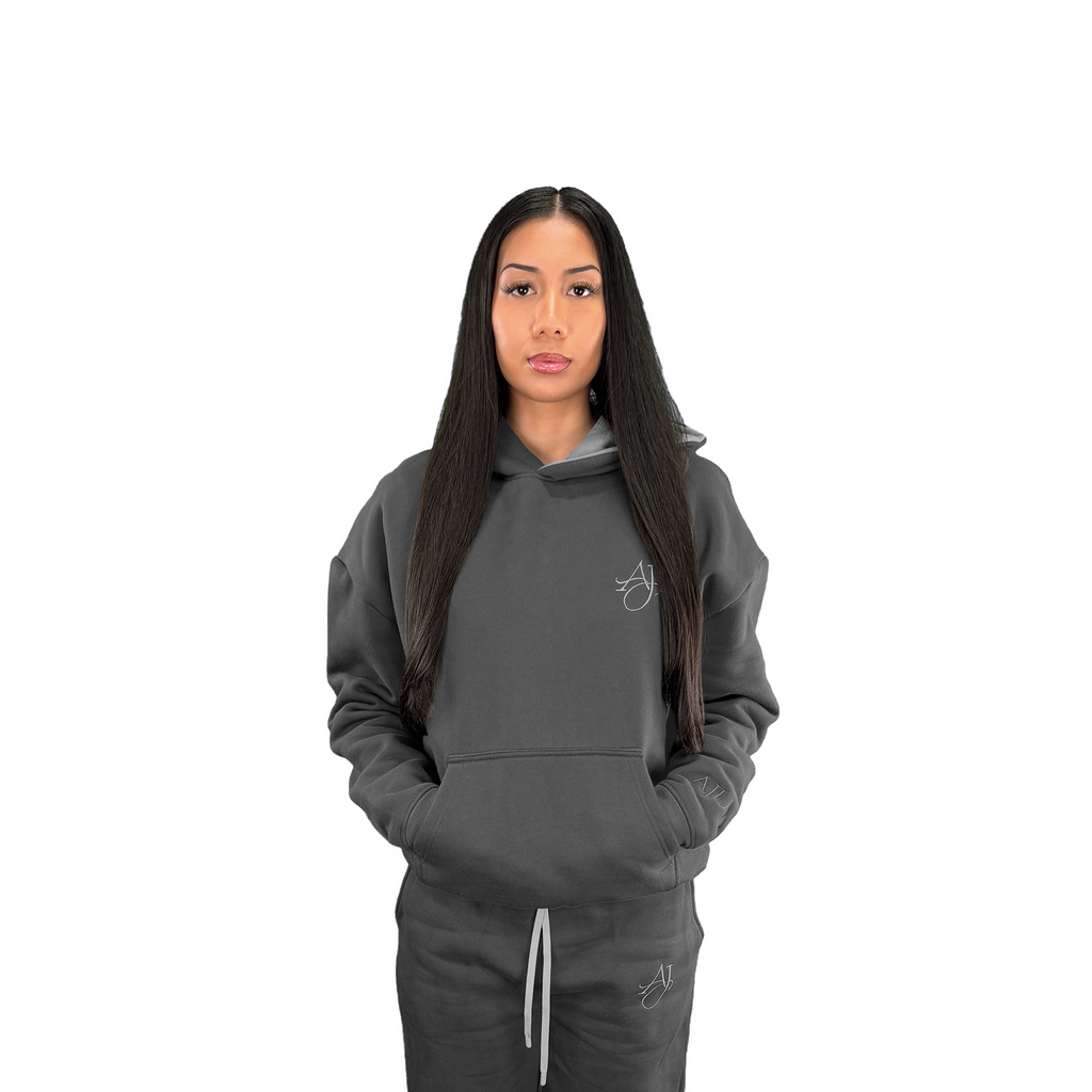 Charcoal Cotton Fleece Hoodie