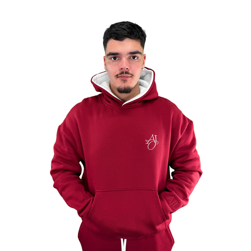 Dark Cherry Cotton Fleece Hoodie