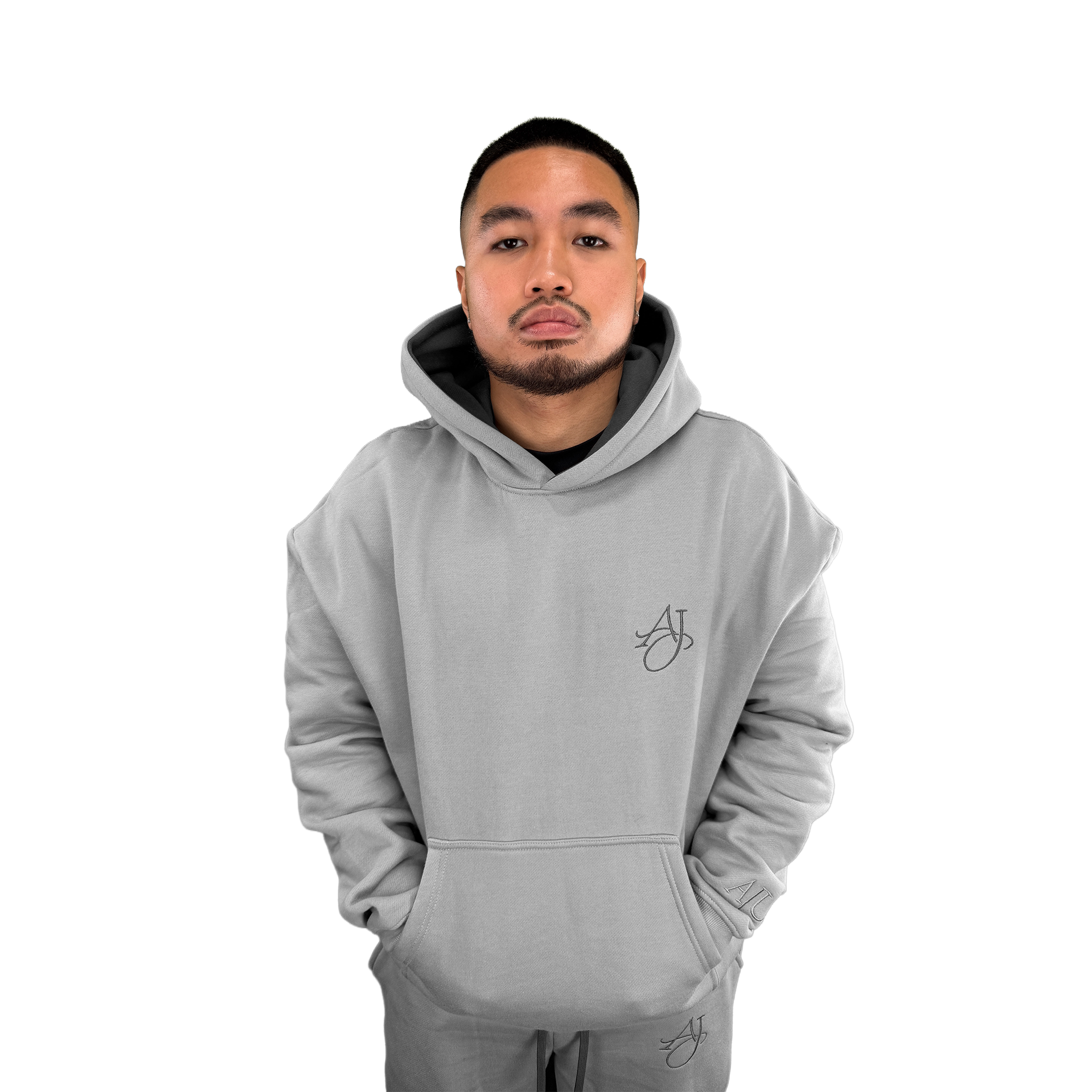 Stone Cotton Fleece Hoodie