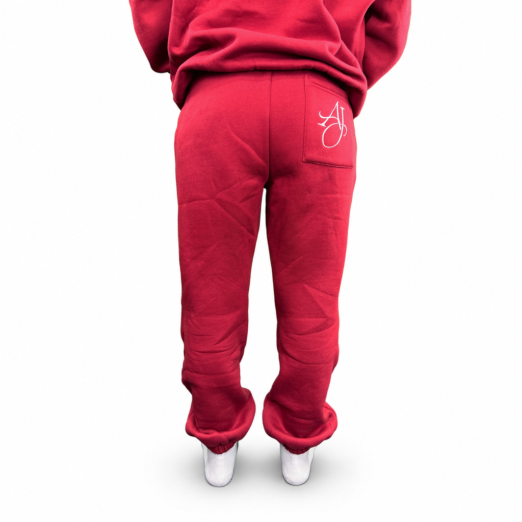 Dark Cherry Cotton Fleece Pants