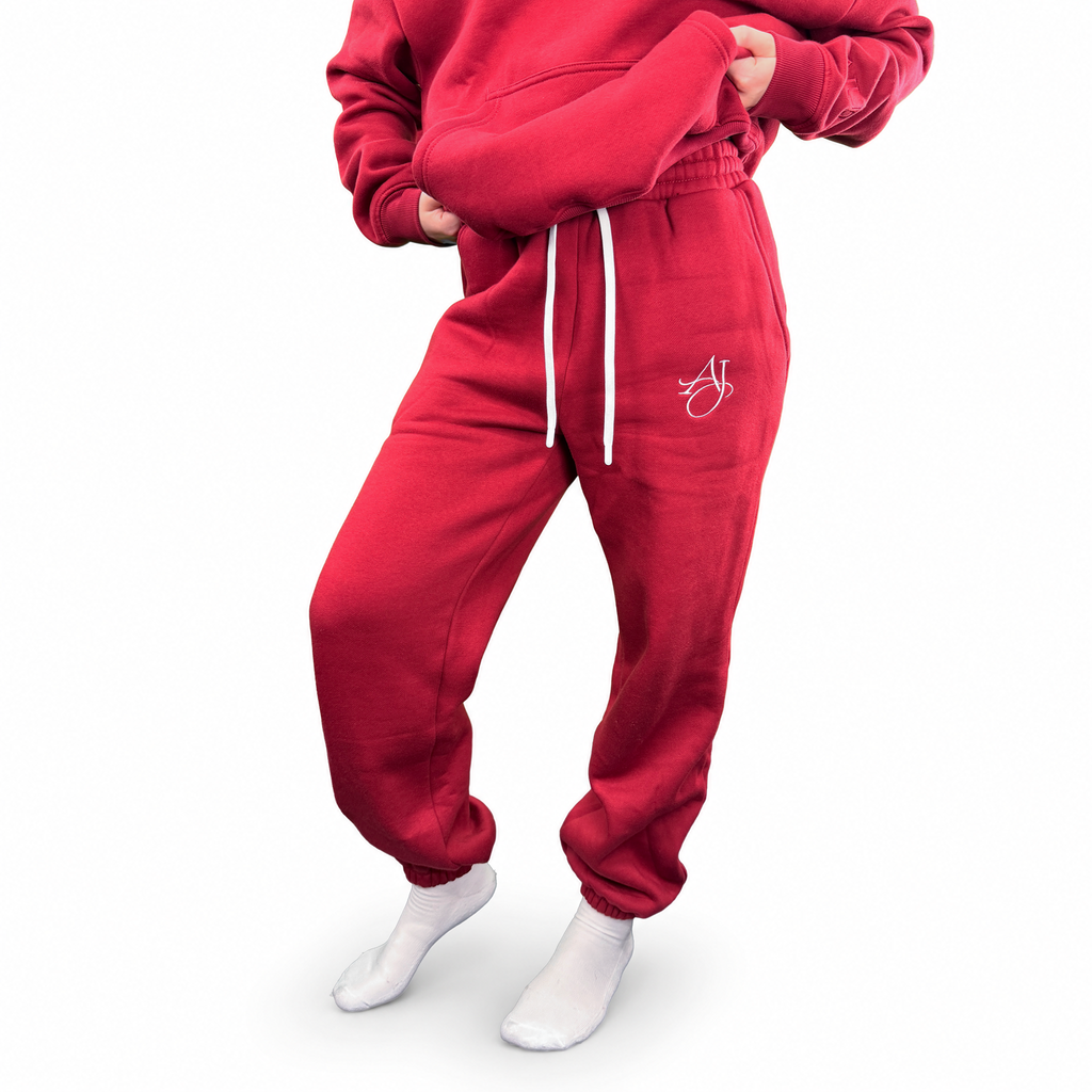 Dark Cherry Cotton Fleece Pants