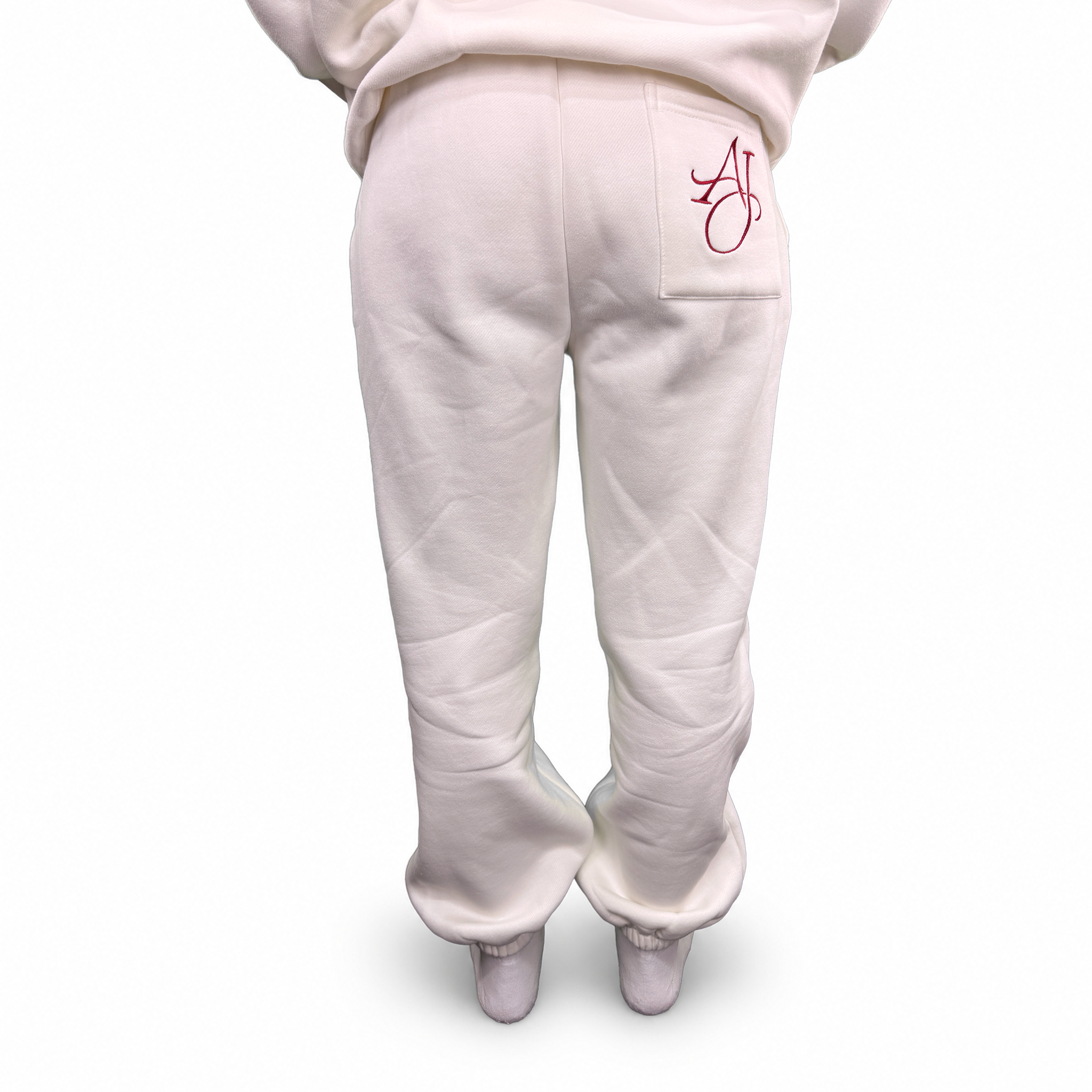 Signature White Cotton Fleece Pants