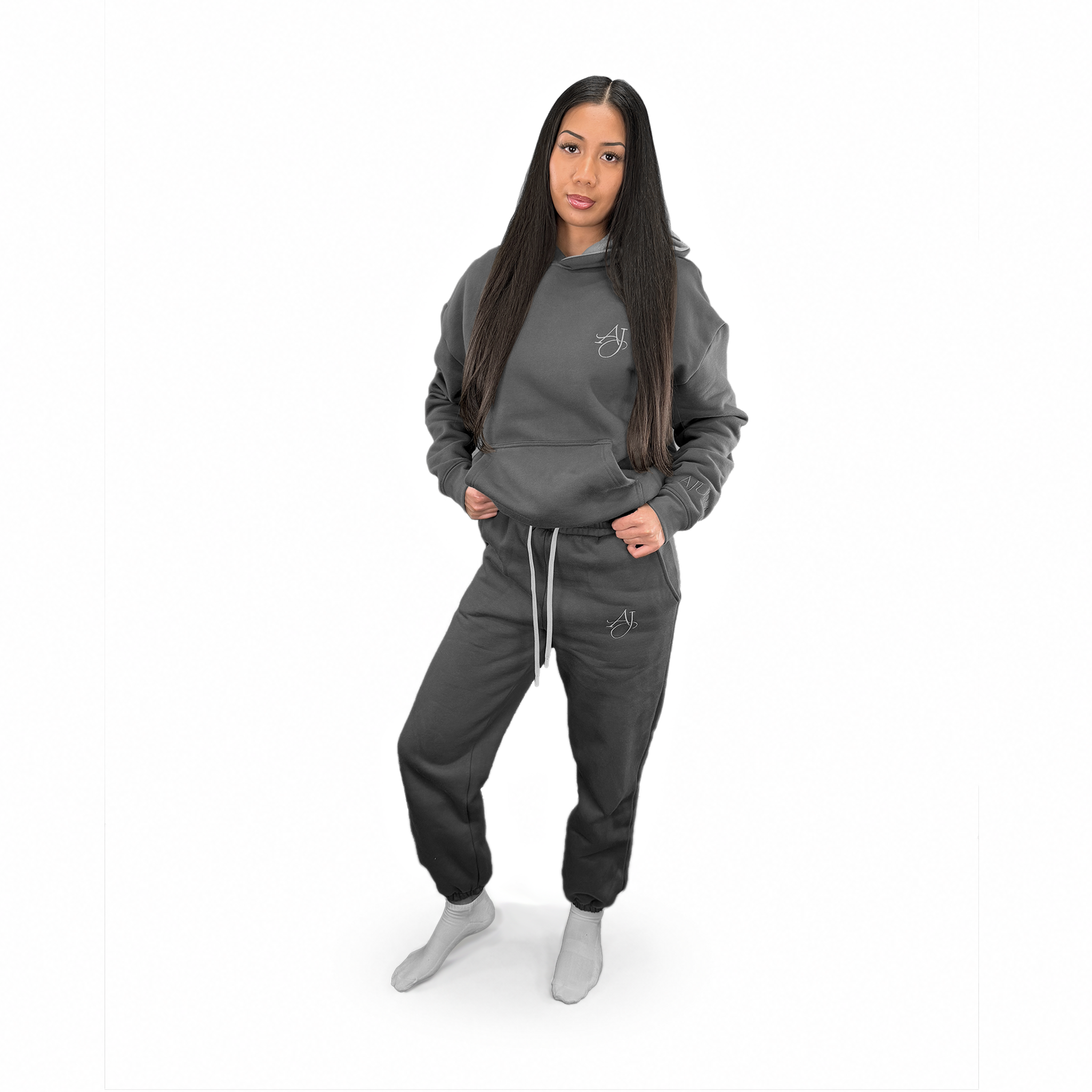 Charcoal Cotton Fleece Set