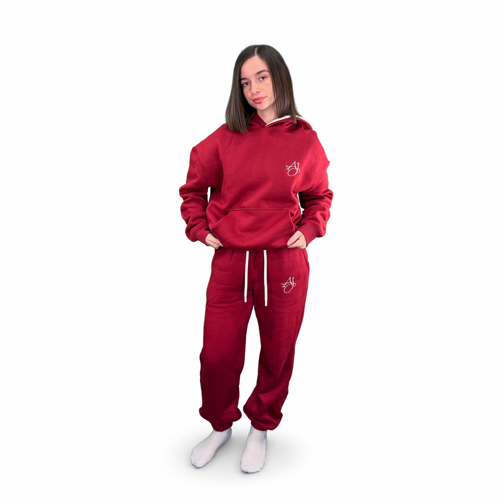 Dark Cherry Cotton Fleece Set
