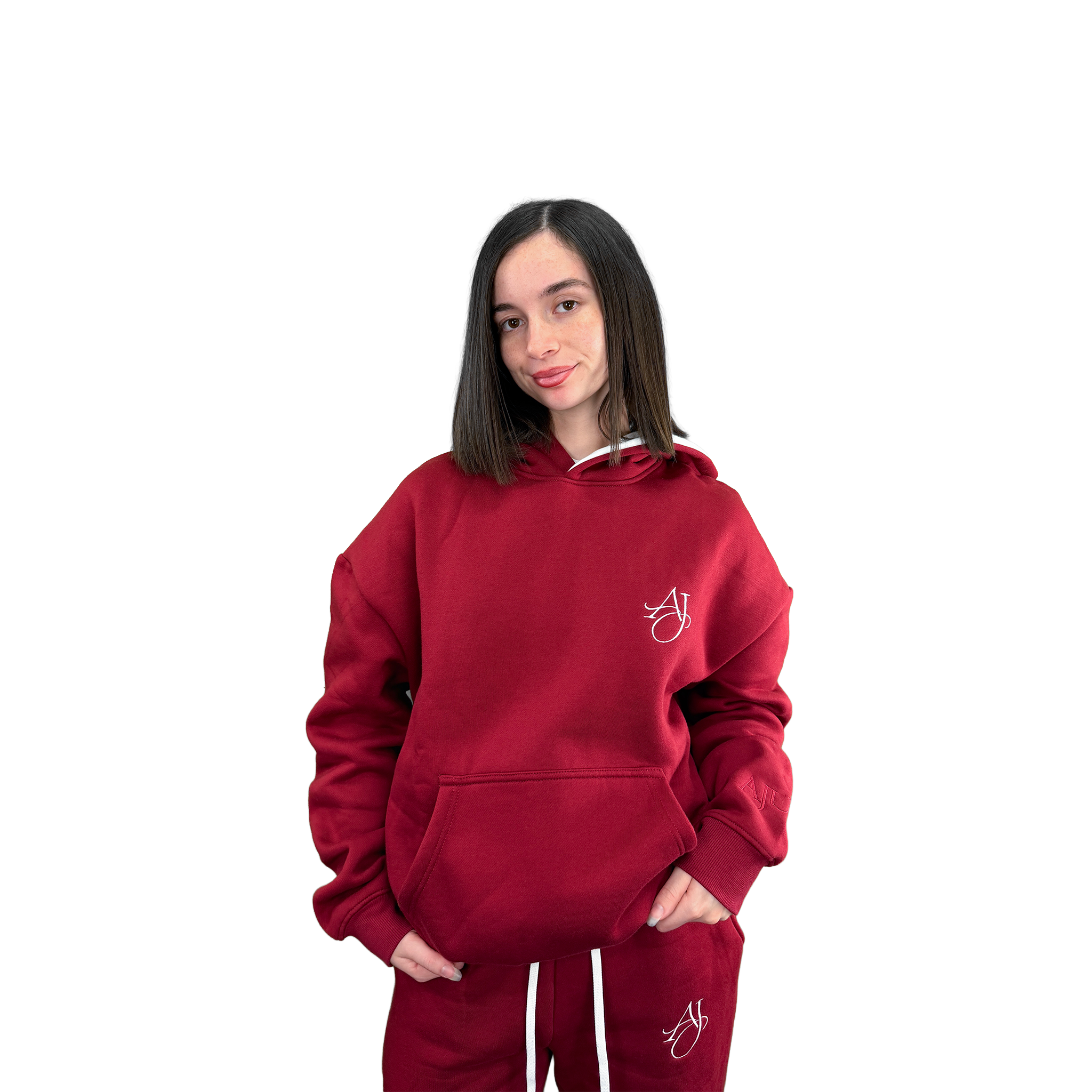 Dark Cherry Cotton Fleece Hoodie