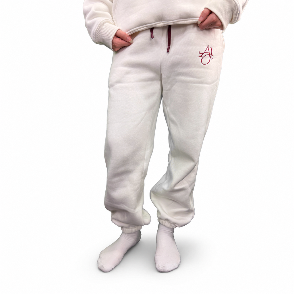 Signature White Cotton Fleece Pants